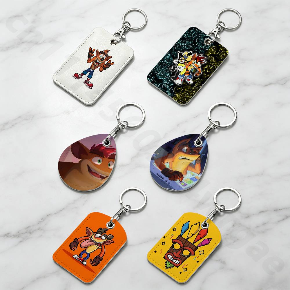 Leatherwork Keychain - Naughty About Time Crash Holder Keychain