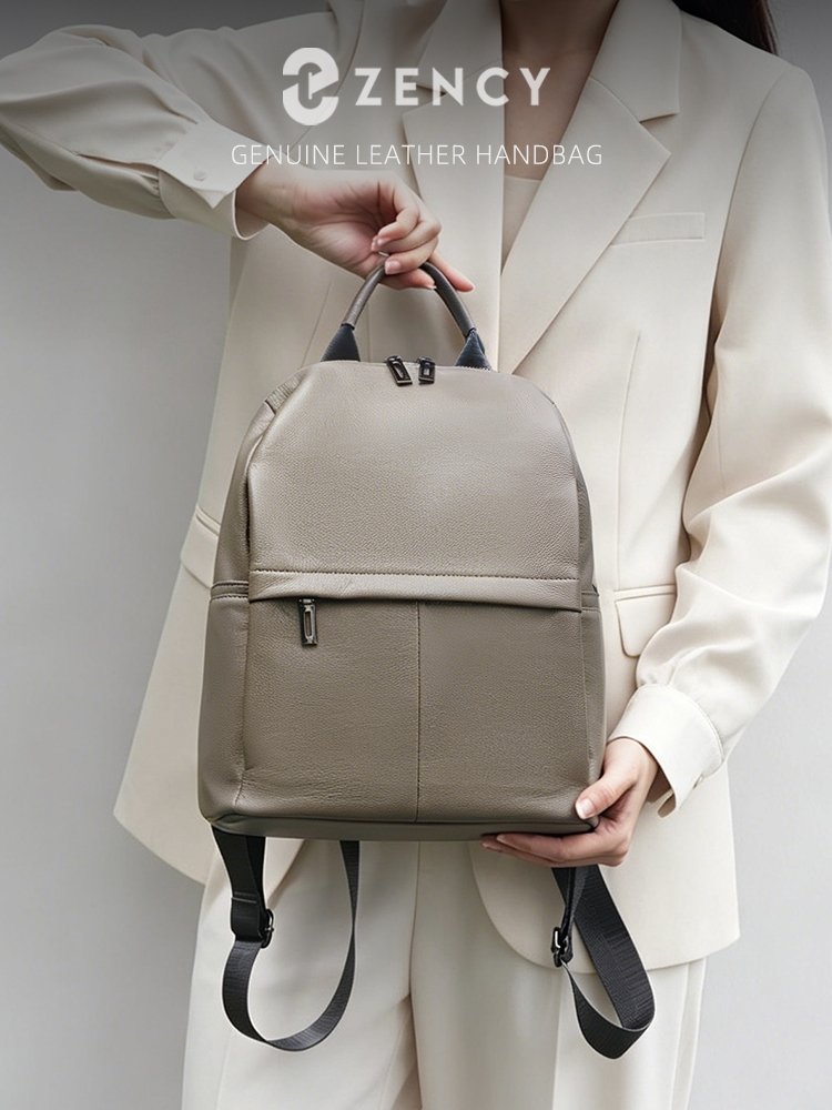 Leather Work Womens Backpack - Zency Stylish Genuine Leather Small Backpack