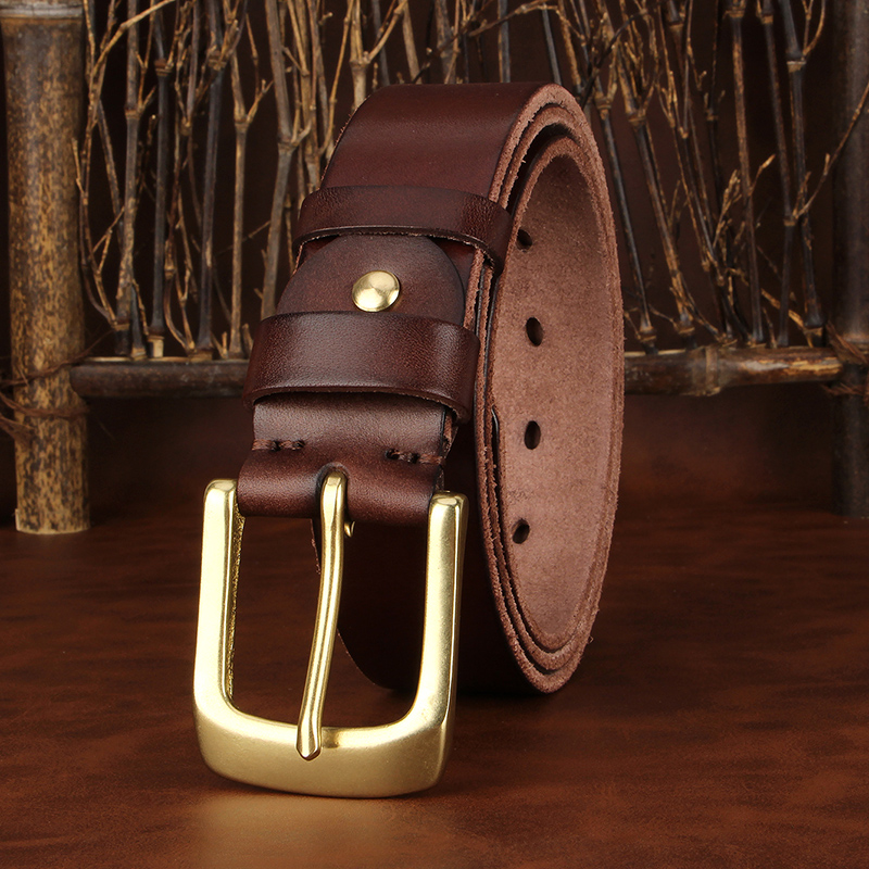 Leather Works Belt - 3.8CM Top Cow Genuine Leather Belts