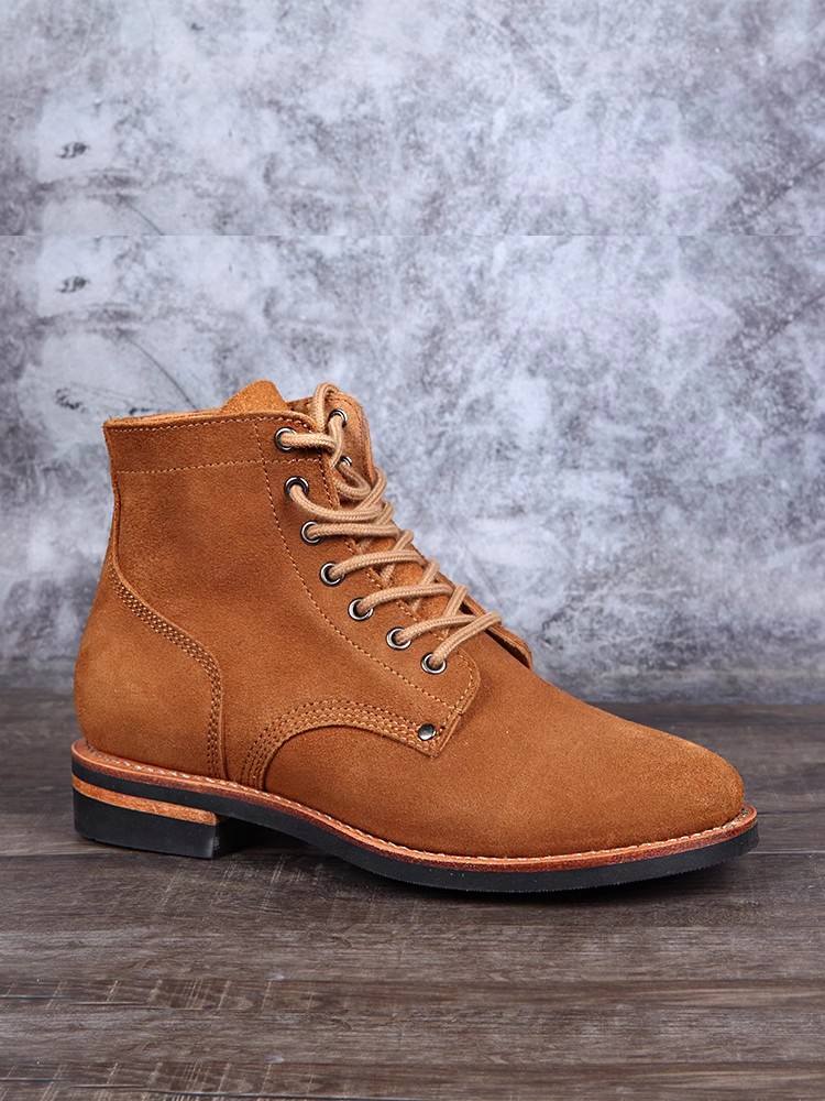 Youtube Leatherwork - Handmade Leather Desert Boots Men's High-Top