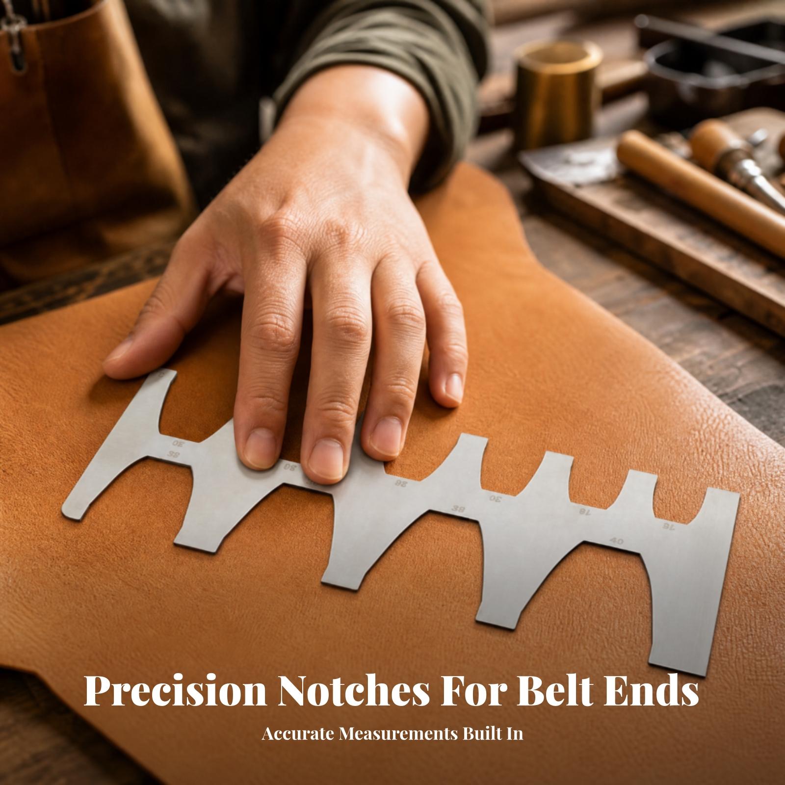 Leatherwork Ruler - Belt-End Template Ruler 1.2 Mm Thick