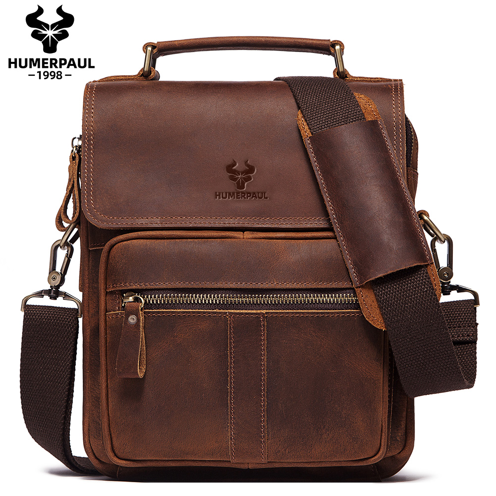Leatherwork Wallet - HUMERPAUL Genuine Leather Men's Shoulder Bag