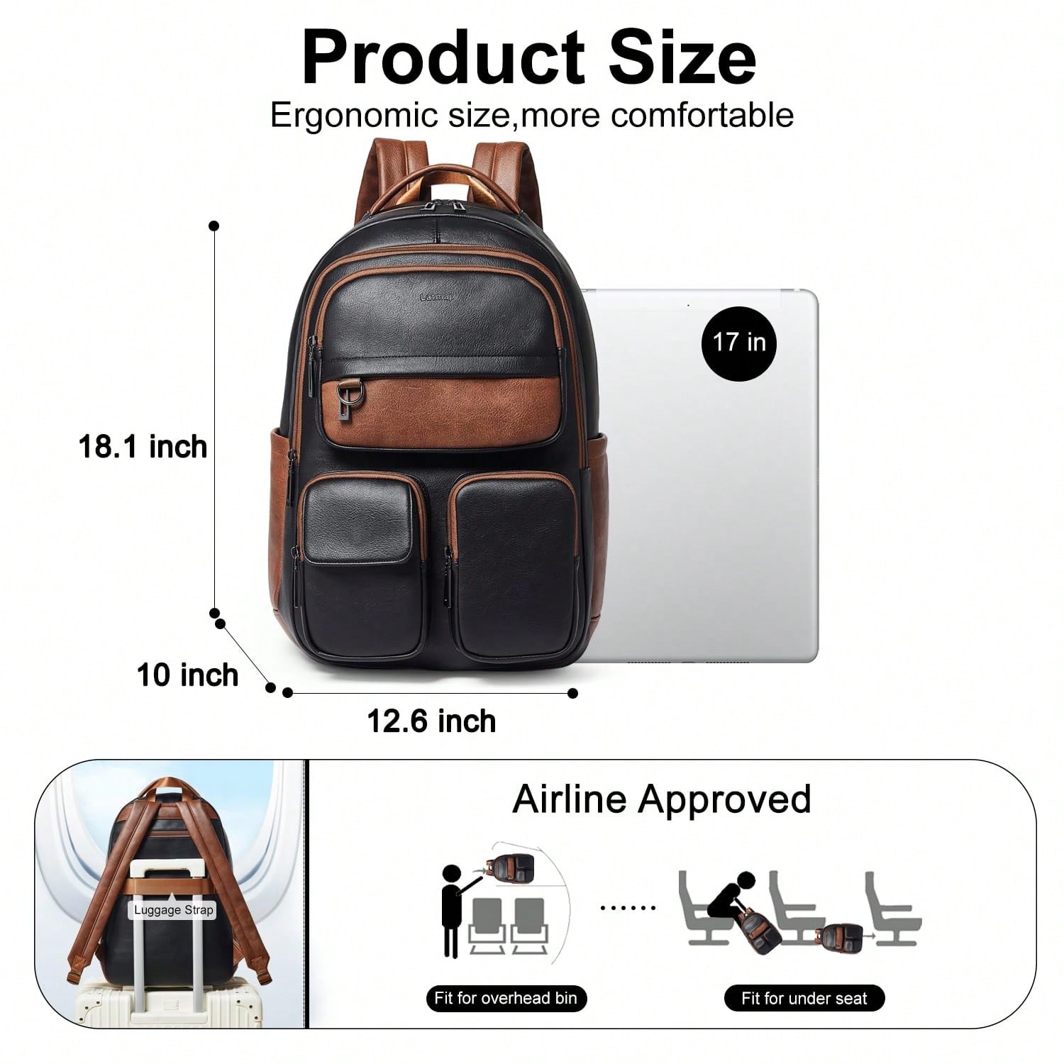 LATMAP Vegan Leather Backpack  - Leather Work Womens Backpack review and price