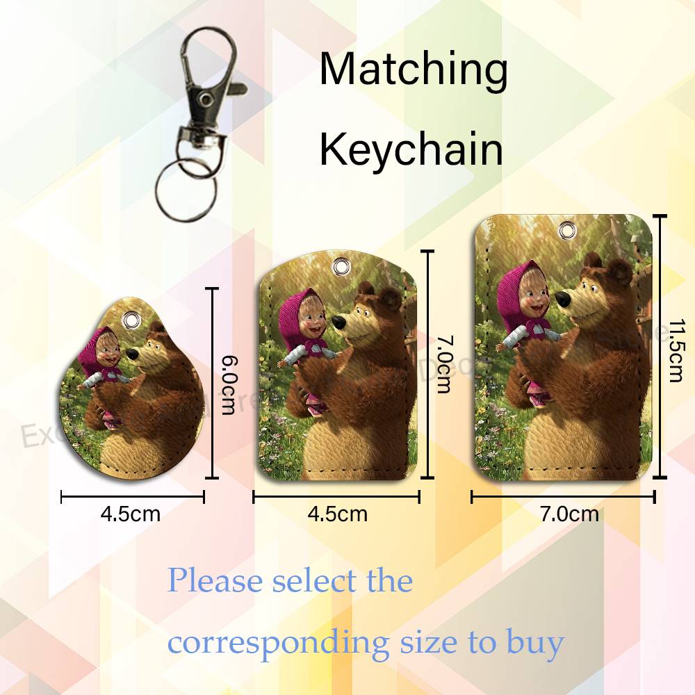 Cute M-Masha And Bears Holder  - Leatherwork Keychain review and price