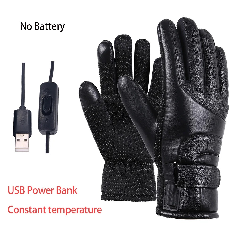 Men Women Electric Heated Skii - Leather Work Winter Gloves review and price