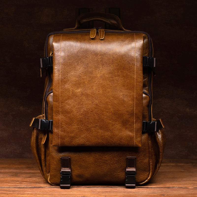 Retro cowhide backpack men and - Leather Work Womens Backpack review and price